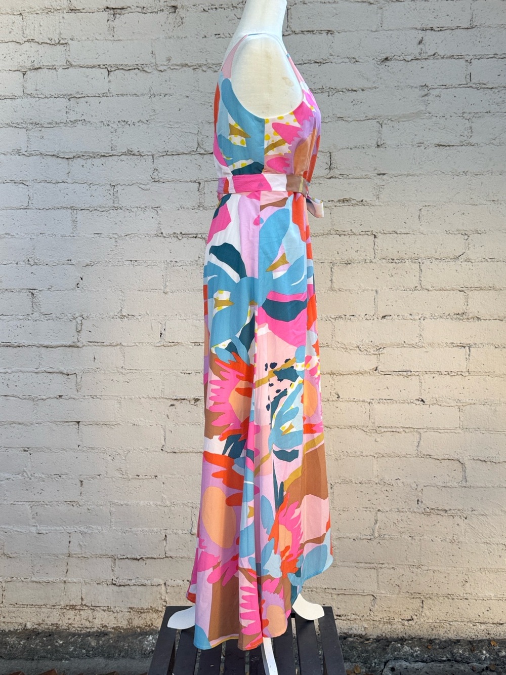 Anthropologie Hutch Leah Wrap Maxi Dress Abstract Floral Size M - Picture 6 of 11